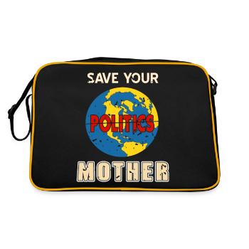 Sauvez votre politique Mère Rétro Drôle politicien - Sac Retro - noir/or - Dos