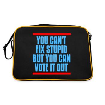 Vous ne pouvez pas réparer stupide mais vous pouvez voter pour drôle - Sac Retro - noir/or - Dos