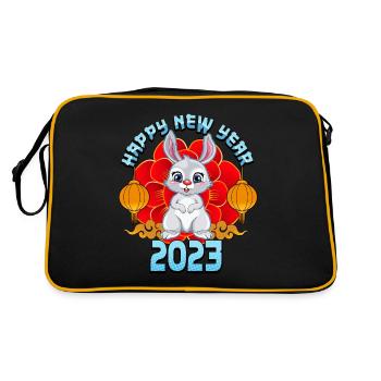 Year of the Water Rabbit Happy ew Year 2023 - Retro Bag - black/gold - Back