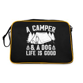 6 A camper a dog life is good - Retro Bag - black/gold - Back