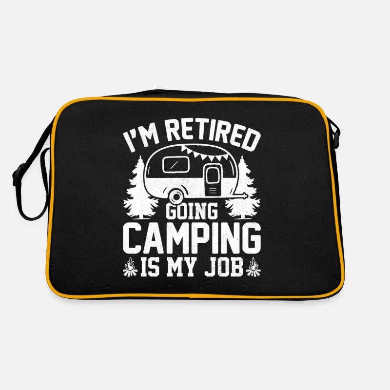 7 Im retired going camping is my job - Retro Tasche - Schwarz/Gold