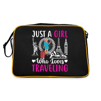 1 Just a girl who loves traveling - Retro Bag - black/gold - Back