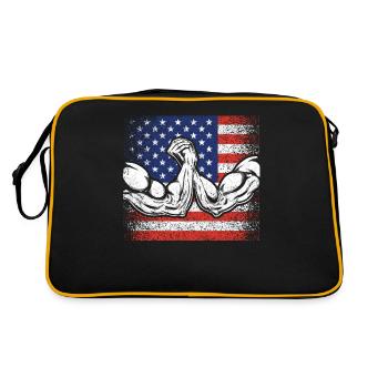 Arm Wrestling USA Flag Armwrestling Sport Power - Sac Retro - noir/or - Dos