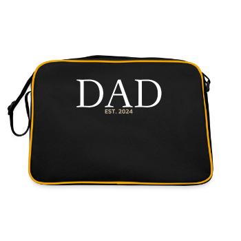 Dad 2024 Werdender Papa Vatertag Vater - Retro Tasche - Schwarz/Gold - Hinten