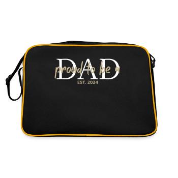 Dad 2024 Werdender Papa Vatertag Vater - Retro Tasche - Schwarz/Gold - Hinten