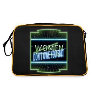quote obama women rights liberal present idea - Retro Bag - black/gold - Back