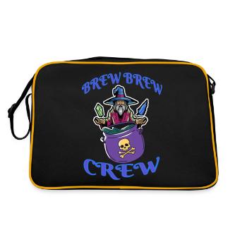 Brew Brew Crew Funny Retro Halloween Wizard - Retro Tasche - Schwarz/Gold - Hinten