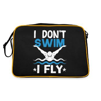 Schwimmer Schwimmen Schmetterling Wassersport Ich - Retro Tasche - Schwarz/Gold - Hinten
