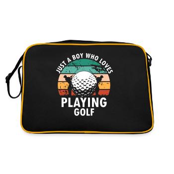 Just A BOY Who Loves Playing Golf Retro Golfer - Retro Bag - black/gold - Back