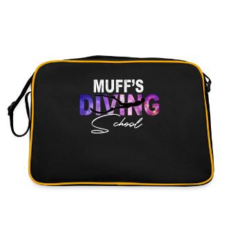 Muff's Tauchschule - Retro Tasche - Schwarz/Gold - Hinten