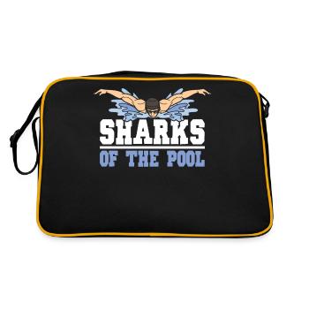 Schimmer Schwimmen Sharks Of The Pool - Retro Tasche - Schwarz/Gold - Hinten