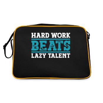 Schimmer Hard Work Beats Lazy Talent - Retro Tasche - Schwarz/Gold - Hinten