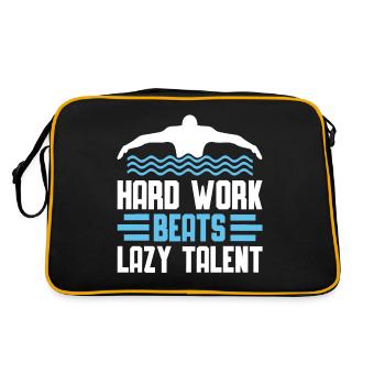 Schimmer Hard Work Beats Lazy Talent - Retro Tasche - Schwarz/Gold - Hinten