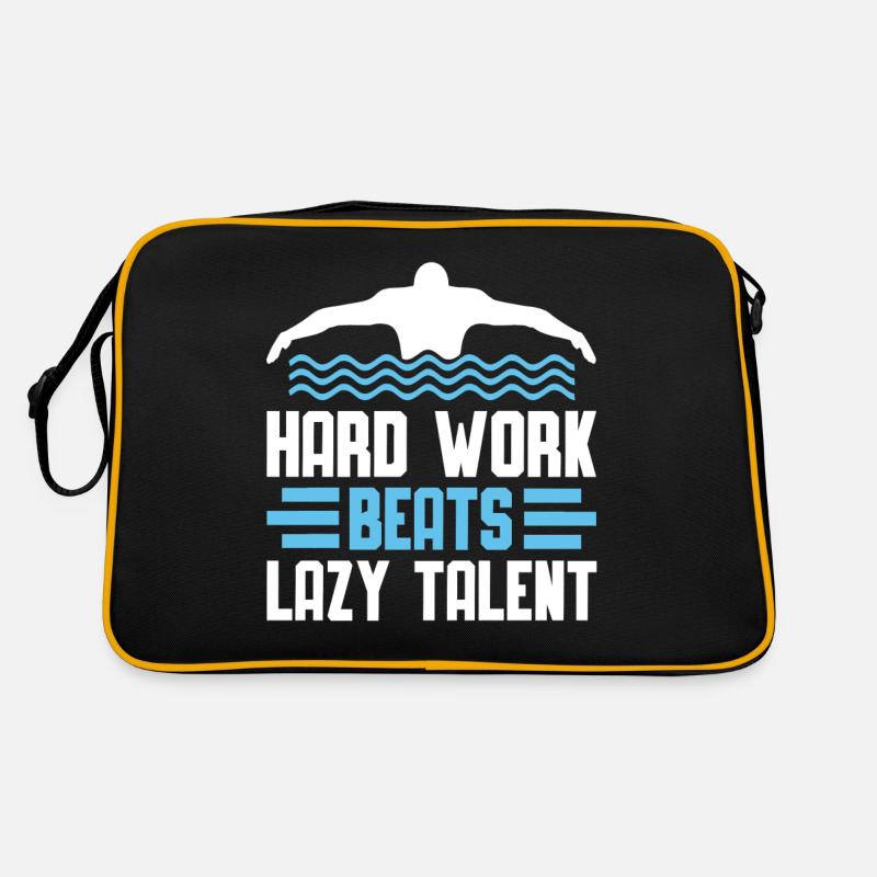 Schimmer Hard Work Beats Lazy Talent Retro Tasche