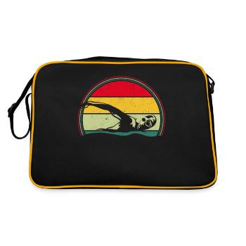 Nageur Drôle Rétro Vintage Coucher de Soleil - Sac Retro - noir/or - Dos
