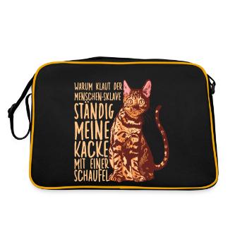 Motif de propriétaire de chat amusant pour les fans de chats - Sac Retro - noir/or - Dos
