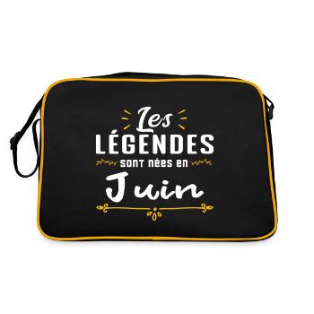 Les légendes sont nées en Juin. cadeau annive - Sac Retro - noir/or - Dos