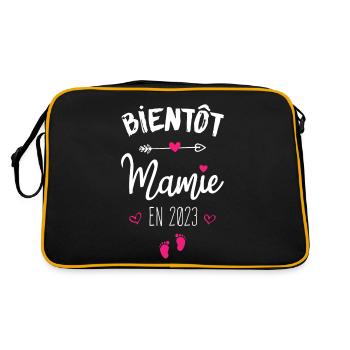 Bientôt Mamie En 2023 - Sac Retro - noir/or - Dos