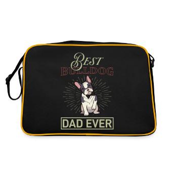 Meilleur papa bouledogue - Sac Retro - noir/or - Dos