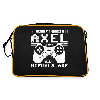 Axel Gaming Konsole PC Gamer Geschenk - Retro Tasche - Schwarz/Gold - Hinten