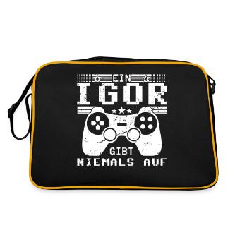 Igor Gaming Konsole PC Gamer Geschenk - Retro Tasche - Schwarz/Gold - Hinten