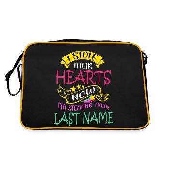 Adoption Day, Adoption Mom Dad Parents - Retro Bag - black/gold - Back