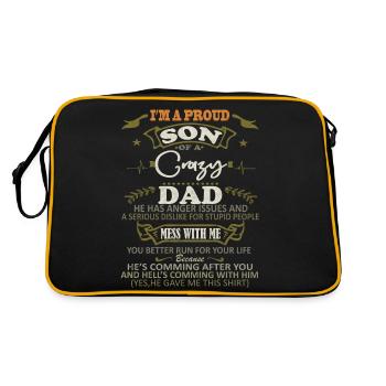 Je suis un fier fils de papa fou drôle de dire - Sac Retro - noir/or - Dos