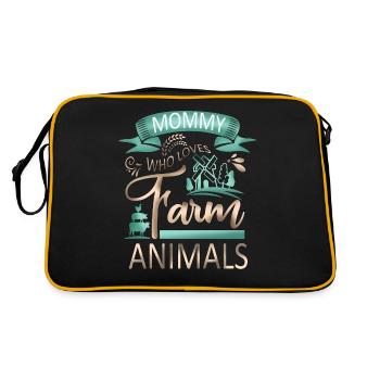 Maman qui aime les animaux de ferme - Cow Pig Goat Lover - Sac Retro - noir/or - Dos