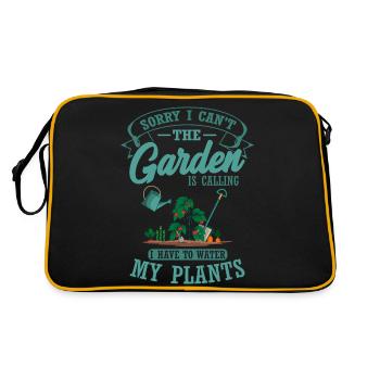 Le jardin appelle J’ai besoin d’arroser les plantes jardinier - Sac Retro - noir/or - Dos