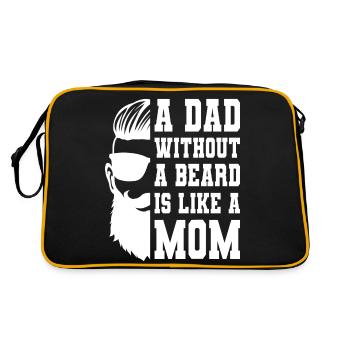 Ein Vater Ohne Bart Ist Wie Ein Mama Papa Vatertag - Retro Tasche - Schwarz/Gold - Hinten