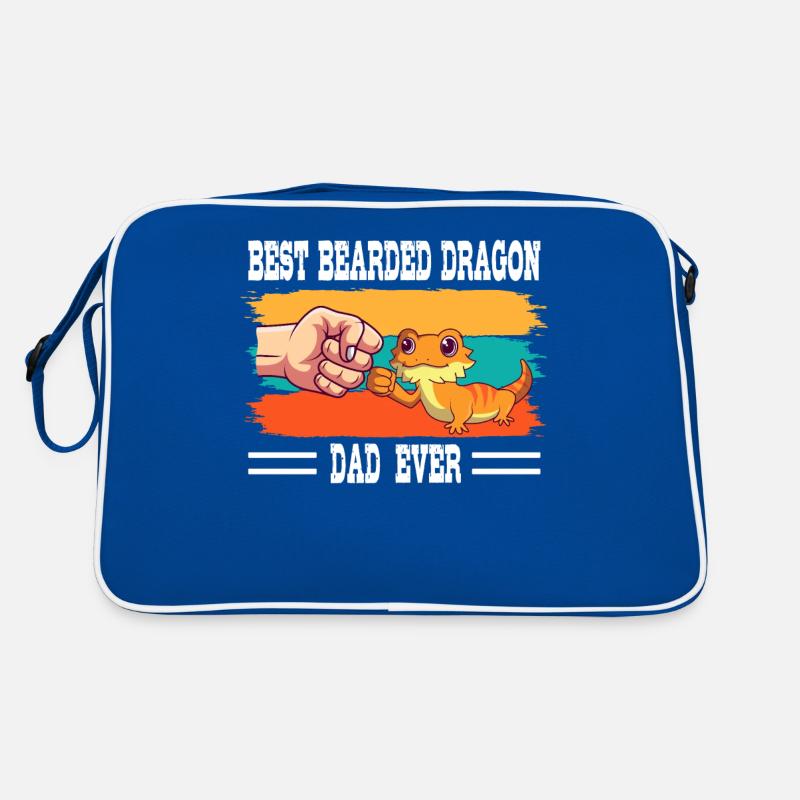 Best Bearded Dragon Dad Ever Eidechse Papa Vater Retro Tasche