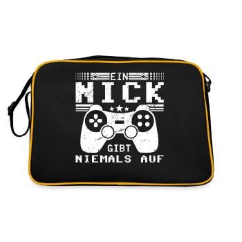 Nick Gaming Konsole PC Gamer Geschenk - Retro Tasche - Schwarz/Gold - Hinten