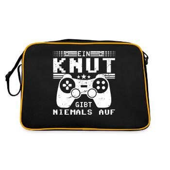 Knut Gaming Konsole PC Gamer Geschenk - Retro Tasche - Schwarz/Gold - Hinten