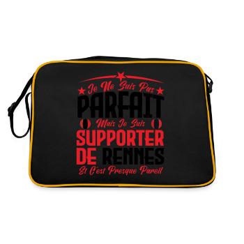 je ne suis pas parfait, supporteur de Rennes . - Sac Retro - noir/or - Dos