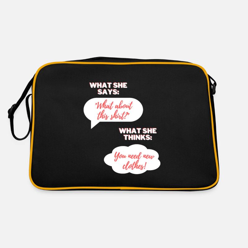 Sie: Du brauchst neue Kleidung! Retro Tasche