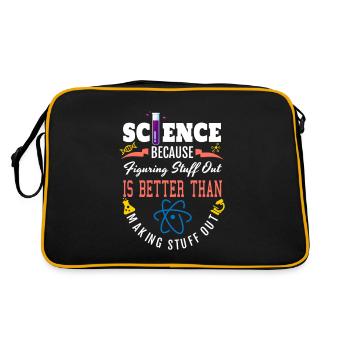 Science Shirt, Science Is Real, Science Figuring - Retro Bag - black/gold - Back
