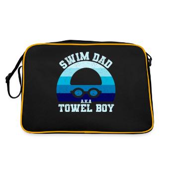 Natation Papa Serviette Garçon Drôle Natation Papa Schwim - Sac Retro - noir/or - Dos