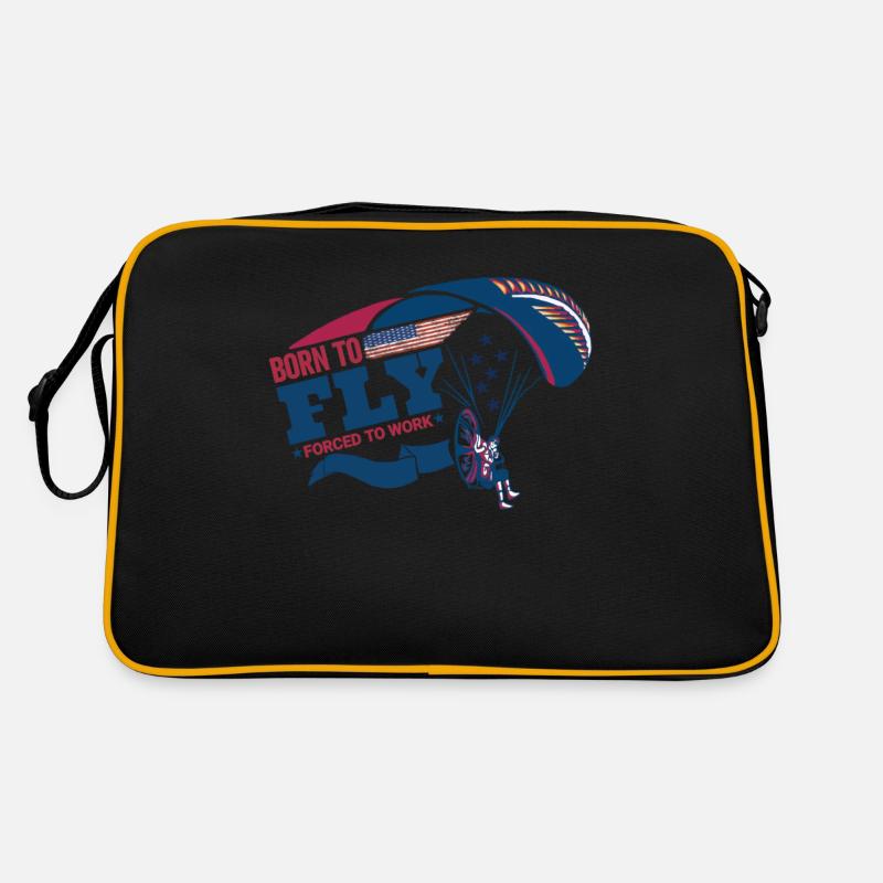 Born To Fly Forcé de travailler Pilote de paramoteur Sac Retro