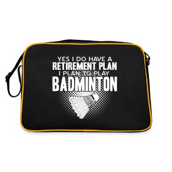 J’ai un plan de retraite J’ai l’intention de jouer au badminton - Sac Retro - noir/or - Dos