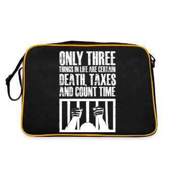 seulement trois choses que les impôts sur le décès comptent le temps Conception - Sac Retro - noir/or - Dos