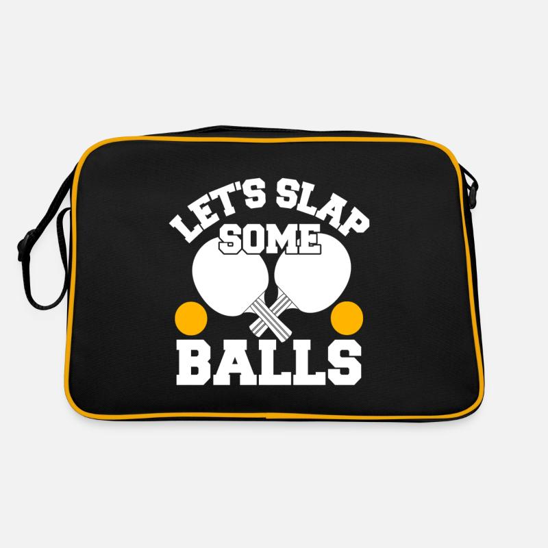 Let’s Slap Some Balls Retro Funny Table Tennis Tee Sac Retro
