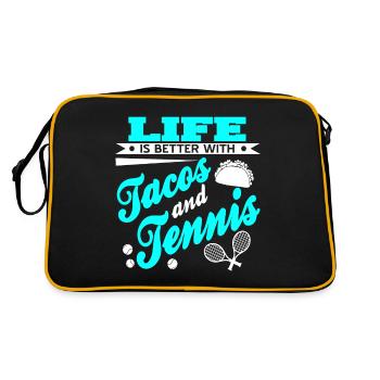 La vie est meilleure avec Tacos & Tennis Retro T-Shirt - Sac Retro - noir/or - Dos