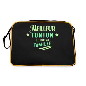 Meilleur Tonton Idée Cadeau Futur Tonton - Sac Retro - noir/or - Dos