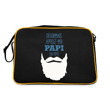 Appelez Moi Papi Idée Cadeau Annonce Grossesse - Sac Retro - noir/or - Dos