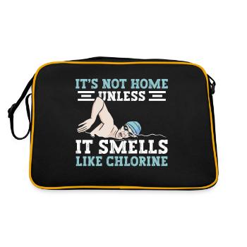 Schimmer Schwimmen Es Ist Nicht Zuhause Wenn Es - Retro Tasche - Schwarz/Gold - Hinten