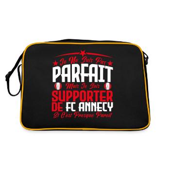 je ne suis pas parfait, supporteur de Fc Annecy . - Sac Retro - noir/or - Dos