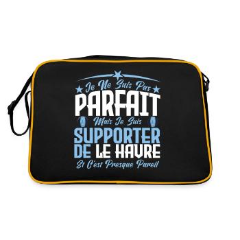 je ne suis pas parfait, supporteur de Le Havre. - Sac Retro - noir/or - Dos