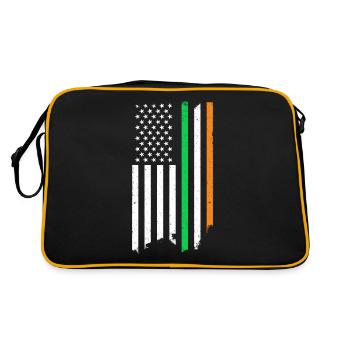 Vintage Ireland American USA Flag Flag St. - Retro Tasche - Schwarz/Gold - Hinten