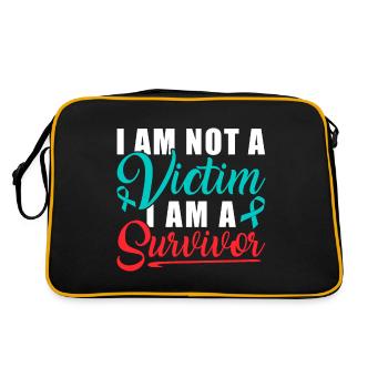 I Am Not A Victim I Am A Survivor Stop Sexual - Retro Tasche - Schwarz/Gold - Hinten