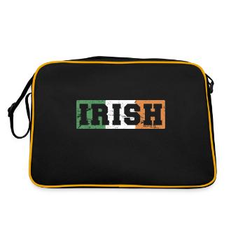 Vintage Ireland Flag St. Patrick's Day - Retro Tasche - Schwarz/Gold - Hinten